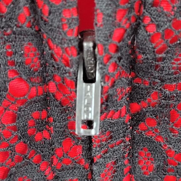 Vintage 60s Black Lace Fit Flare Cocktail Dress Retro Glam Classic Evening Look - Picture 8 of 12